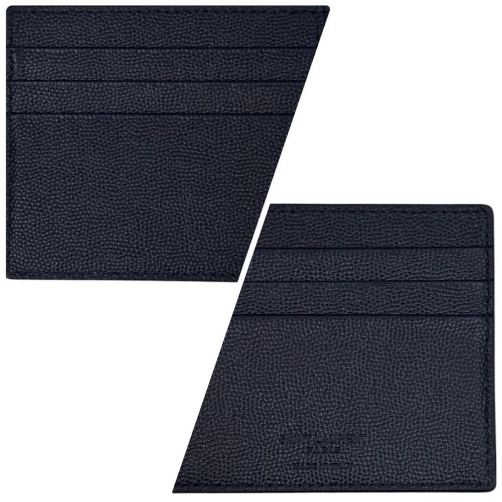 Saint Laurent Black Textured Money Clip